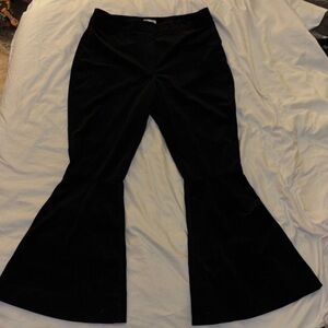 TOP SHOP Elegant Black Flared Trousers velour